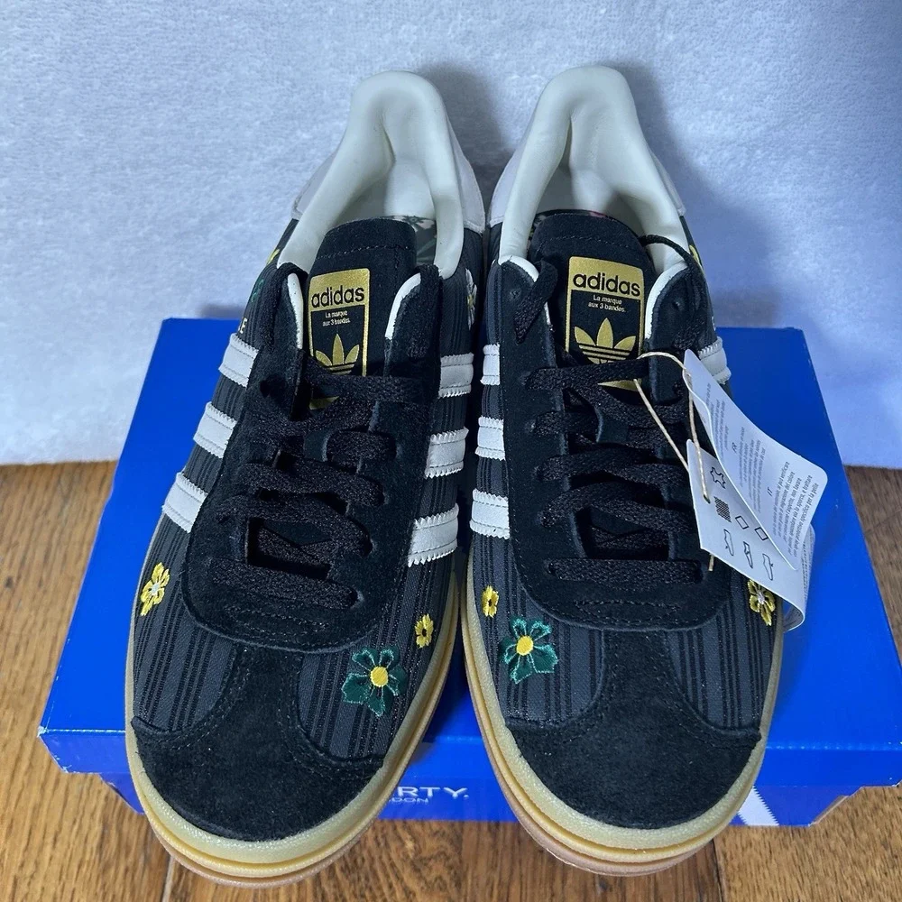 Adidas Womens Size 10 Gazelle Bold Liberty London Platform Core Black Shoes